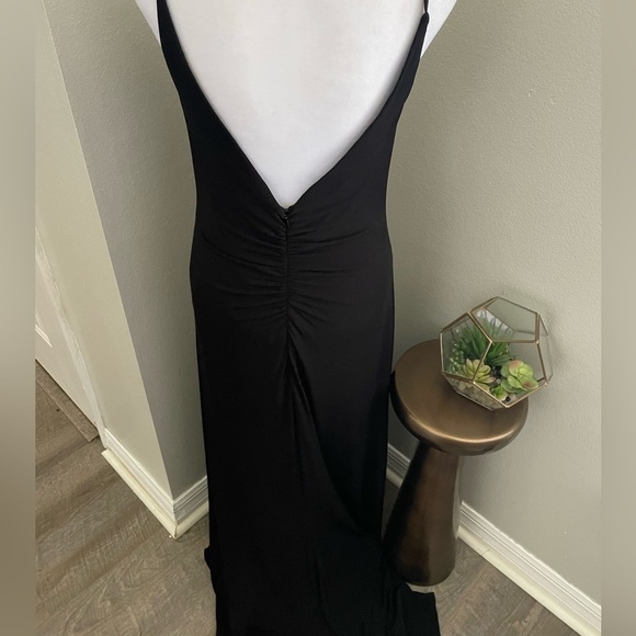 ALFRED ANGELO Women Black V-Neck Sleeveless Maxi Dress Sz large - Picture 2 of 5